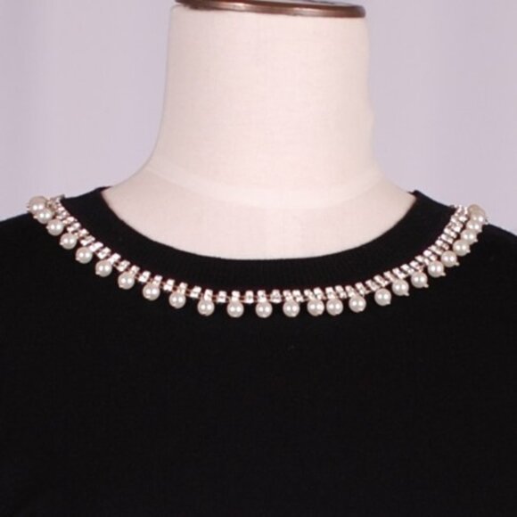 EUC Rio & Rian NY Black Embellished Neckline Sweater, Sz - M - Picture 8 of 13